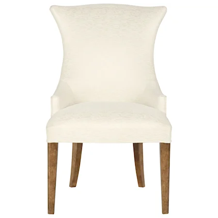 Upholstered Arm Chair with Wing Back Design